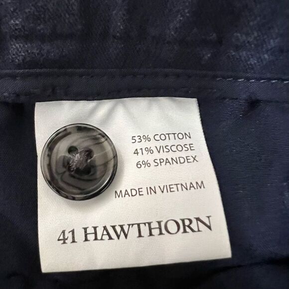 41 Hawthorn Navy Mid-Rise Flat Front Stretch Straight Leg Chino Trousers Size 4 - Picture 10 of 13